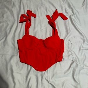 shein, red corset style top